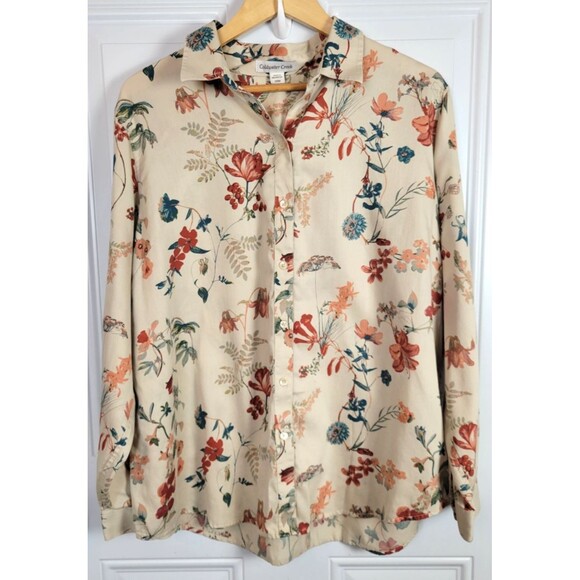 Coldwater Creek Plus Size Floral Button-Front Top Size 20W - Picture 1 of 7